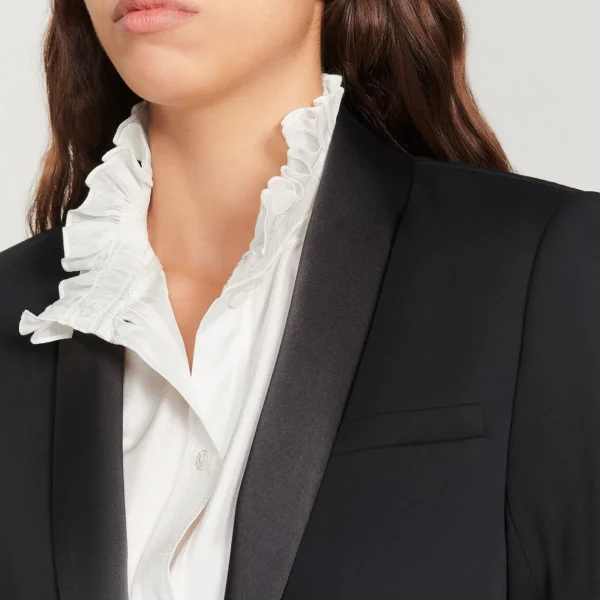 New Tuxedo Jacket With Satin Inset Women Jackets & Blazers