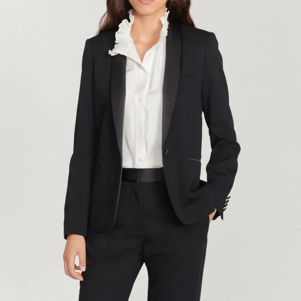 New Tuxedo Jacket With Satin Inset Women Jackets & Blazers