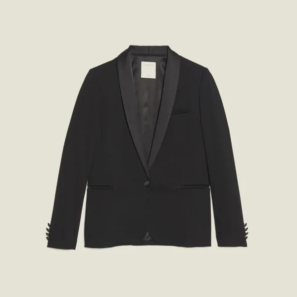 New Tuxedo Jacket With Satin Inset Women Jackets & Blazers