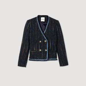 Outlet Tweed Double-Breasted Jacket Women Jackets & Blazers