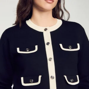 Online Two-Tone Cardigan With Buttons Women Sweaters & Cardigans