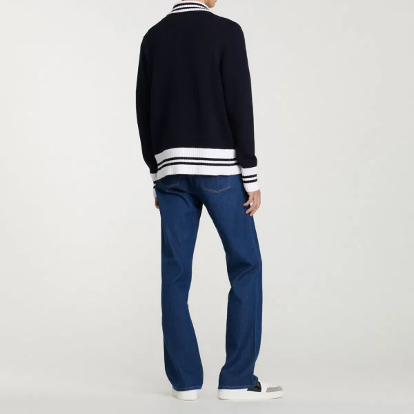 Sale Two-Tone Knitted Cardigan Men Sweaters & Cardigans